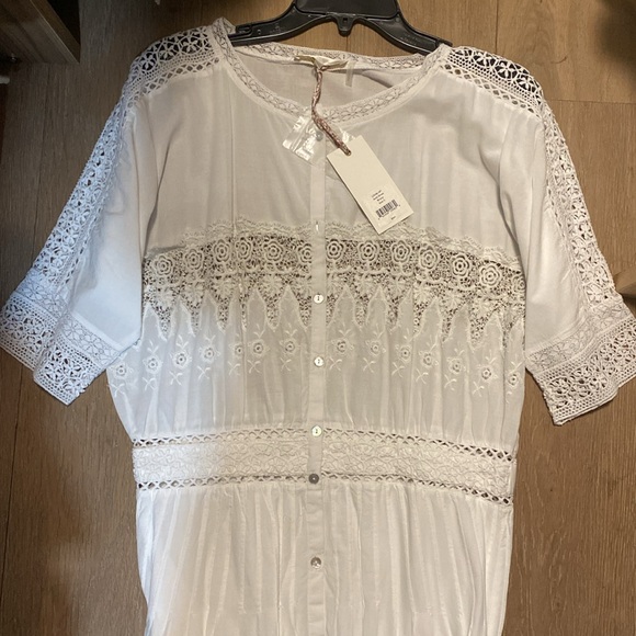 Loveshackfancy Beth white cotton long dress NEW Large L - Picture 5 of 6